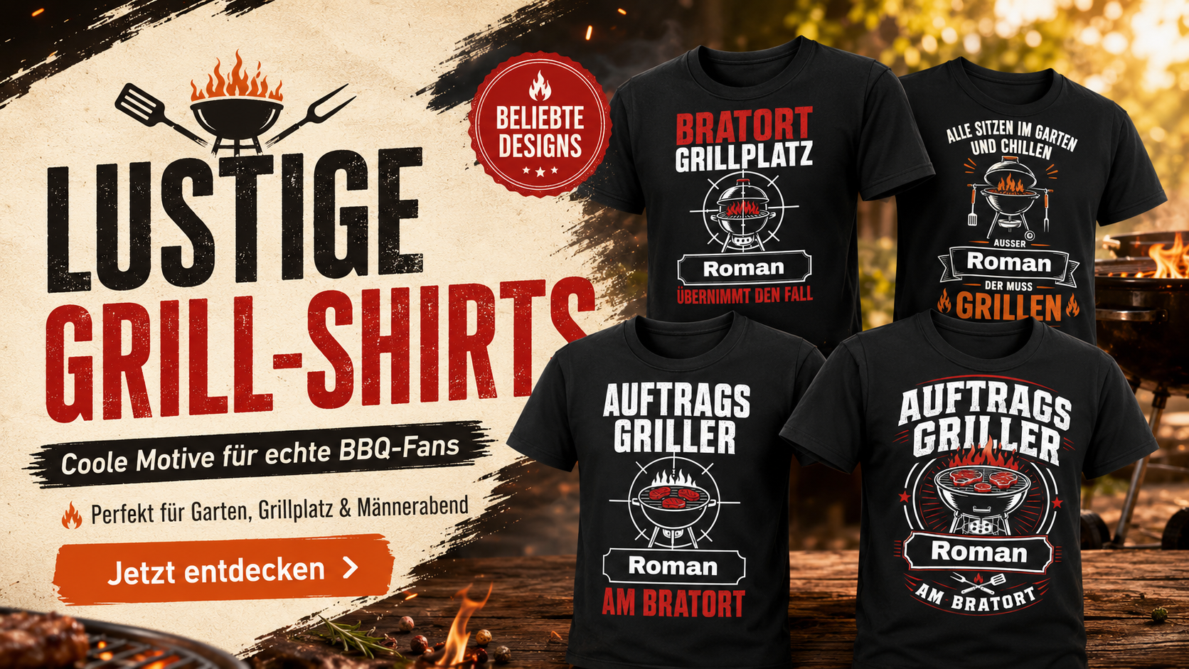 Personalisierte Grill-T-Shirts von Kerlix